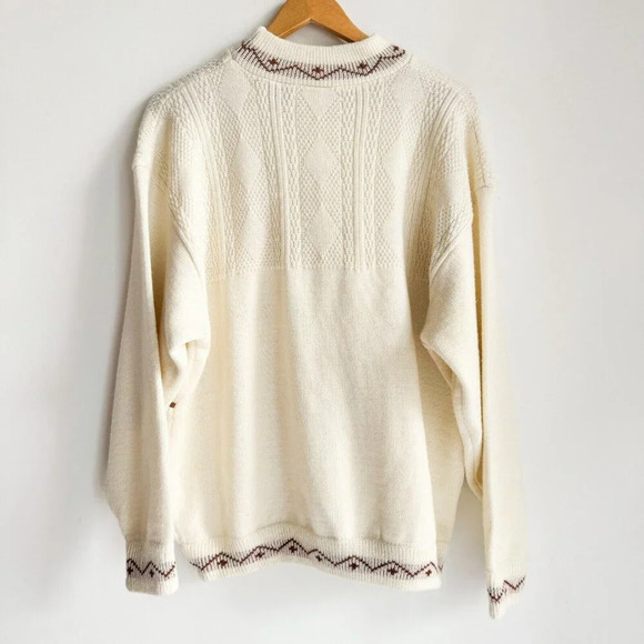 Vintage Vaurnet Paris White Kit Brown Suede Detail Pullover M - Picture 7 of 10